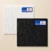 SC-2017 woven fusible interlining white and black swatches showing both colour options with HDPE coating – Sadiq Interlinings Gujranwala Pakistan