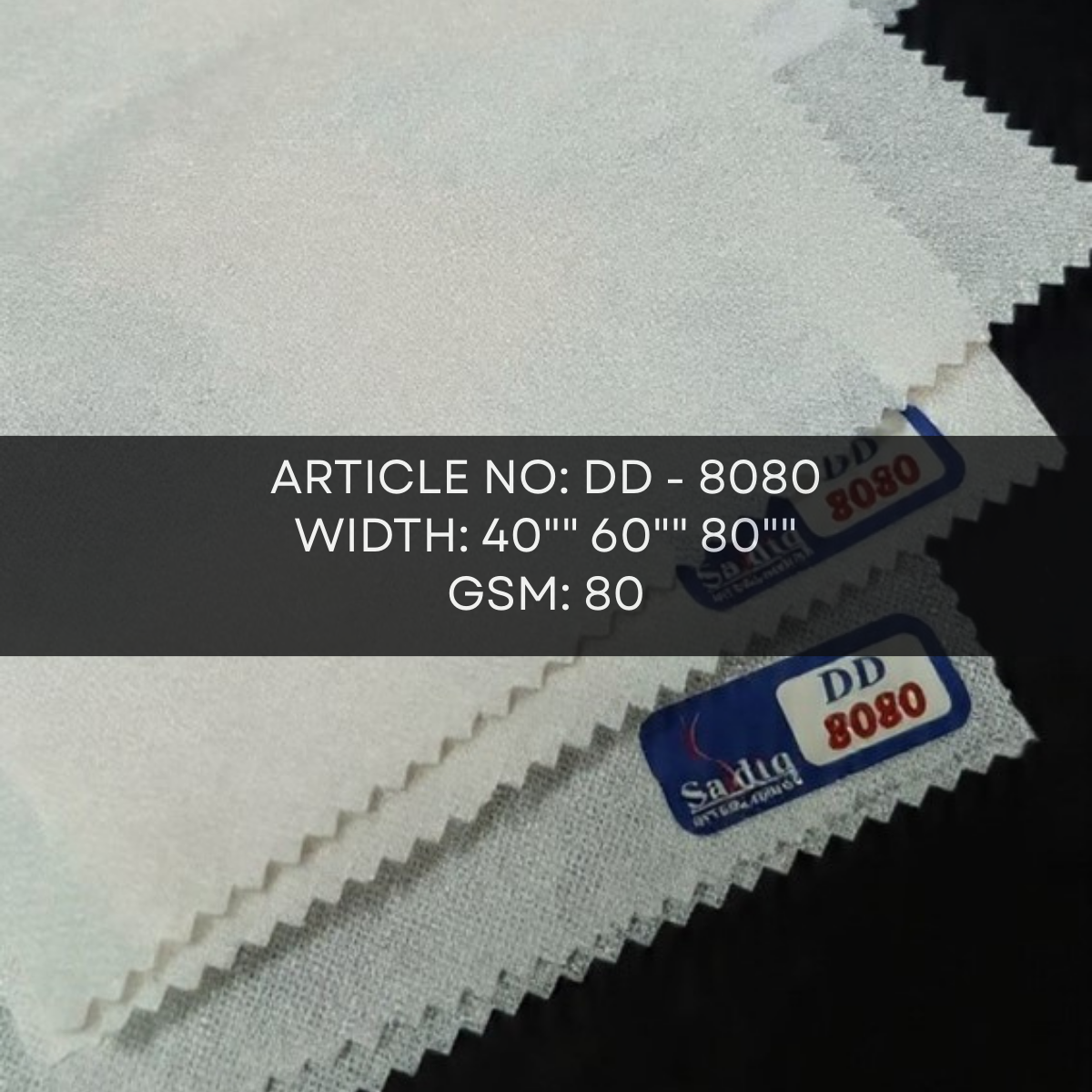 Extra heavy-duty thermal bonded double dot fusing interlining DD-8080 80 GSM for leather jackets and maximum structure garments