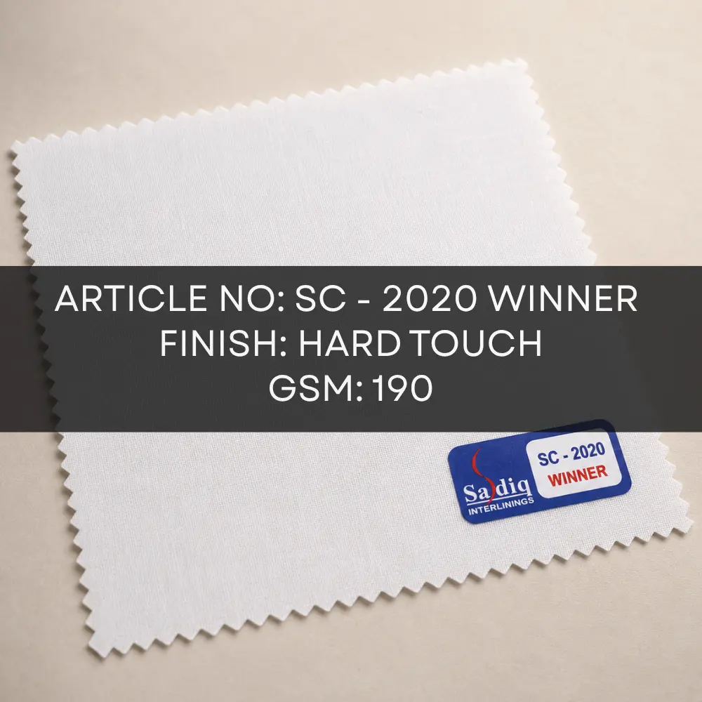 SC-2020 WINNER 190 GSM hard touch woven fusible interlining specifications