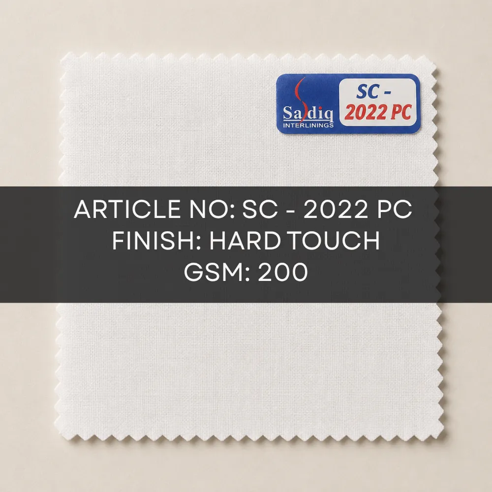 SC-2022 PC 200 GSM polyester cotton hard touch woven fusible interlining specifications