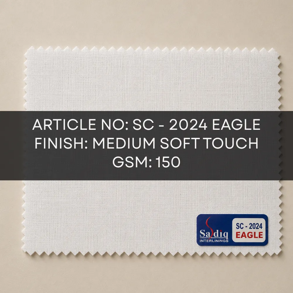 SC-2024 EAGLE 150 GSM medium soft woven fusible interlining specification card