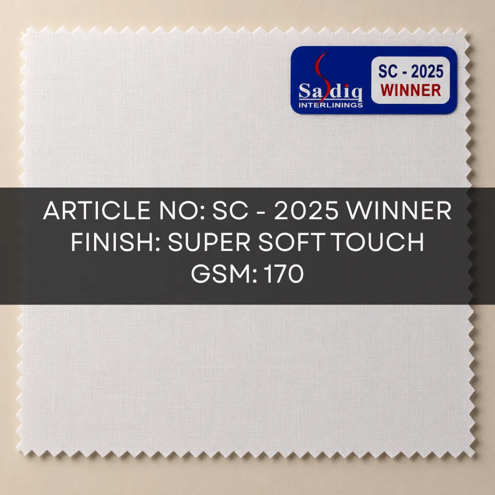 SC-2025 WINNER 170 GSM super soft woven fusible interlining specifications