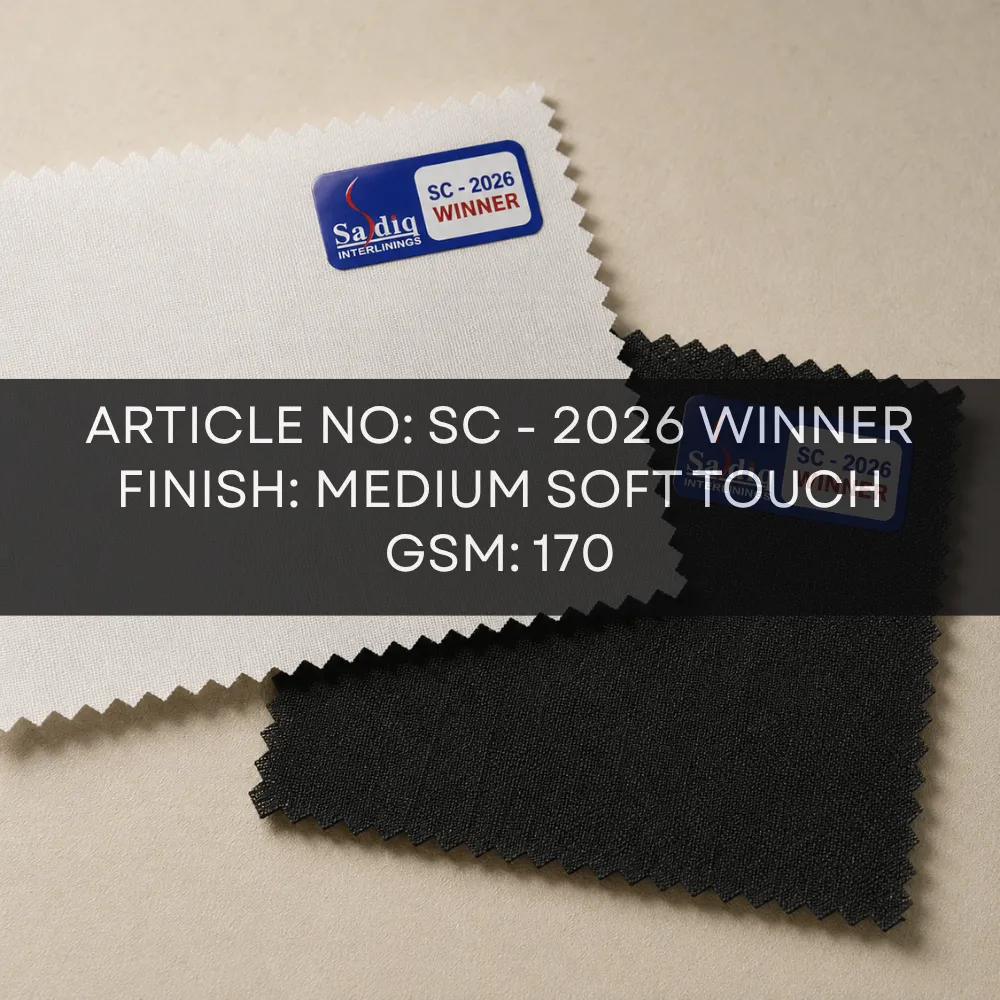 SC-2026 WINNER 170 GSM medium soft woven fusible interlining specifications