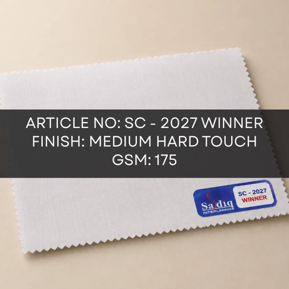 SC-2027 WINNER 175 GSM medium hard woven fusible interlining specifications