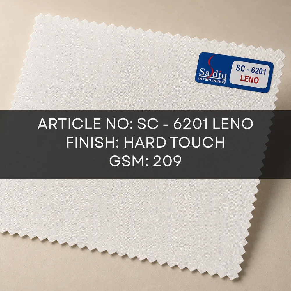 SC-6201 LENO 209 GSM hard touch woven fusible interlining specifications