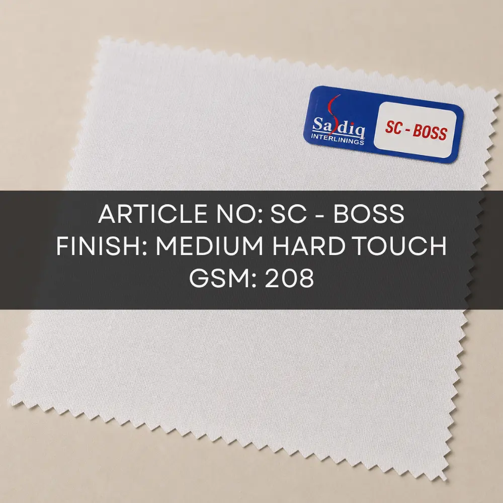 SC-LENO BOSS SC-BOSS 208 GSM medium hard woven fusible interlining specifications