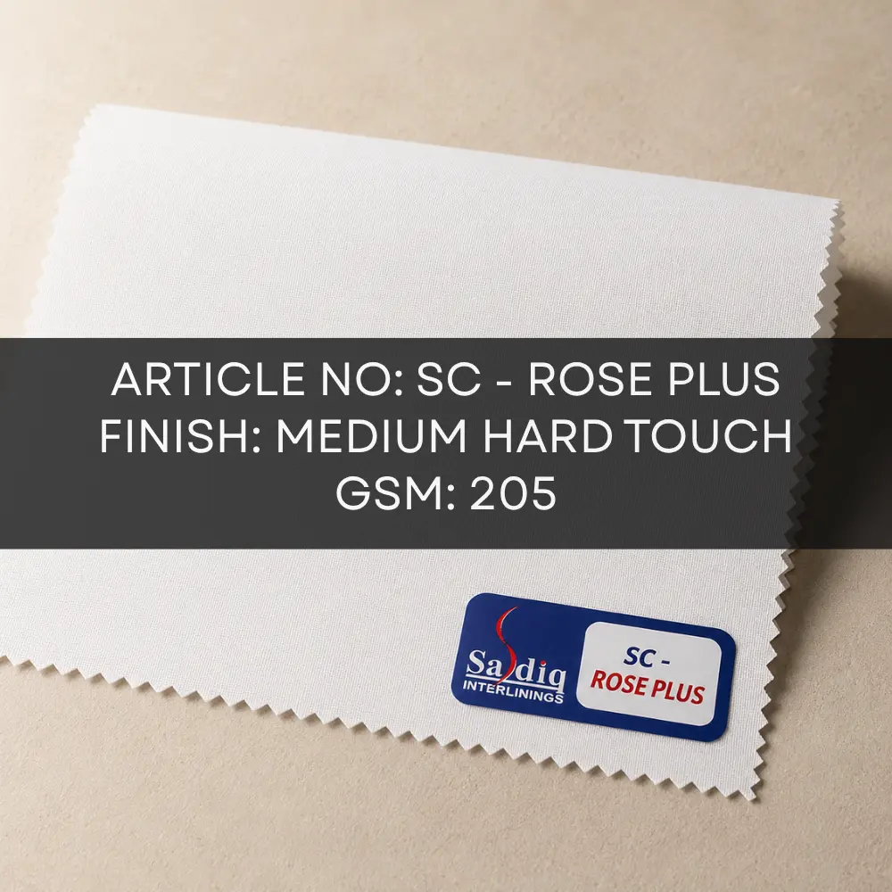 SC-ROSE PLUS 205 GSM medium hard woven fusible interlining specifications